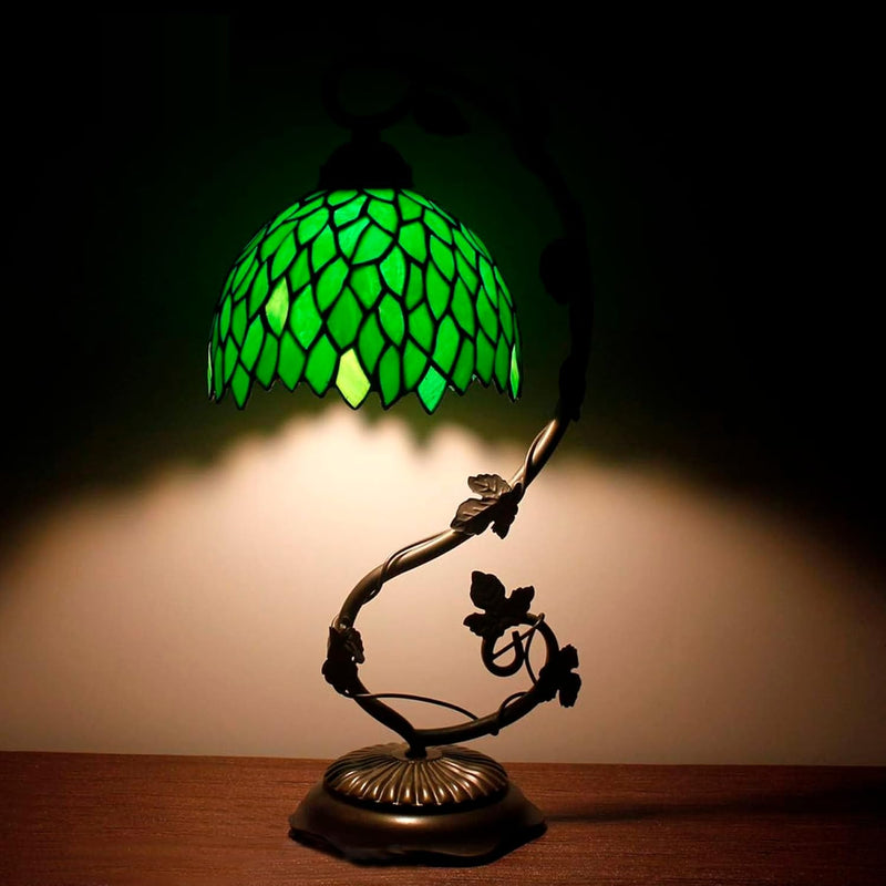 Tiffany Table Lamp Wisteria Stained Glass Style Reading