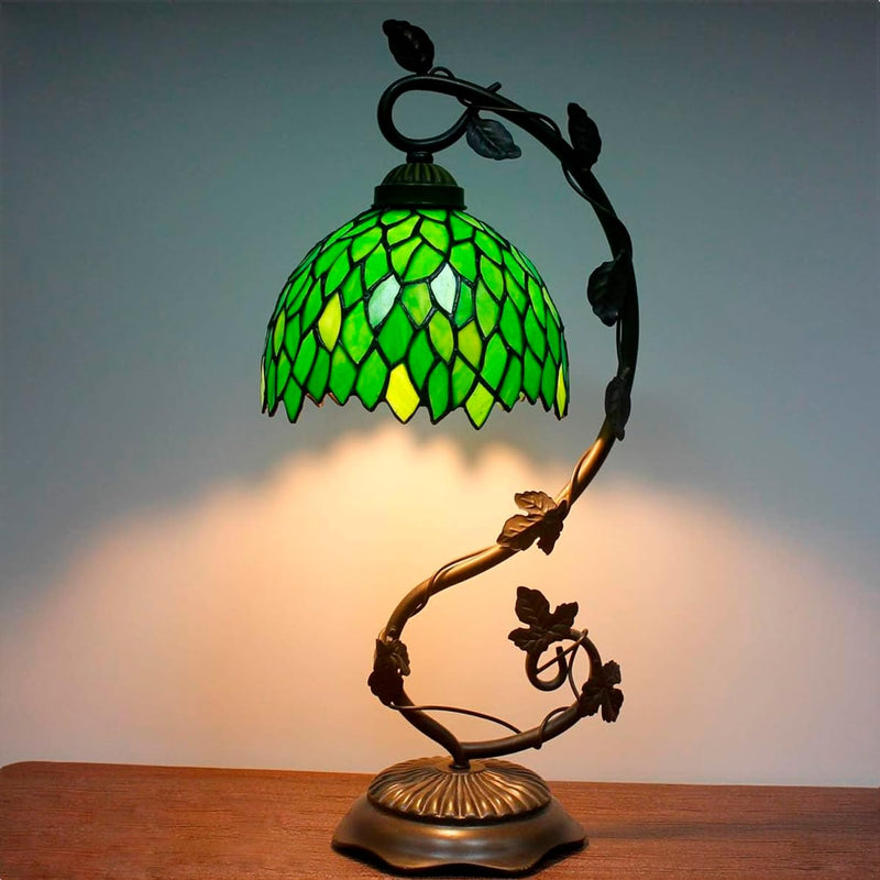 Tiffany Table Lamp Wisteria Stained Glass Style Reading
