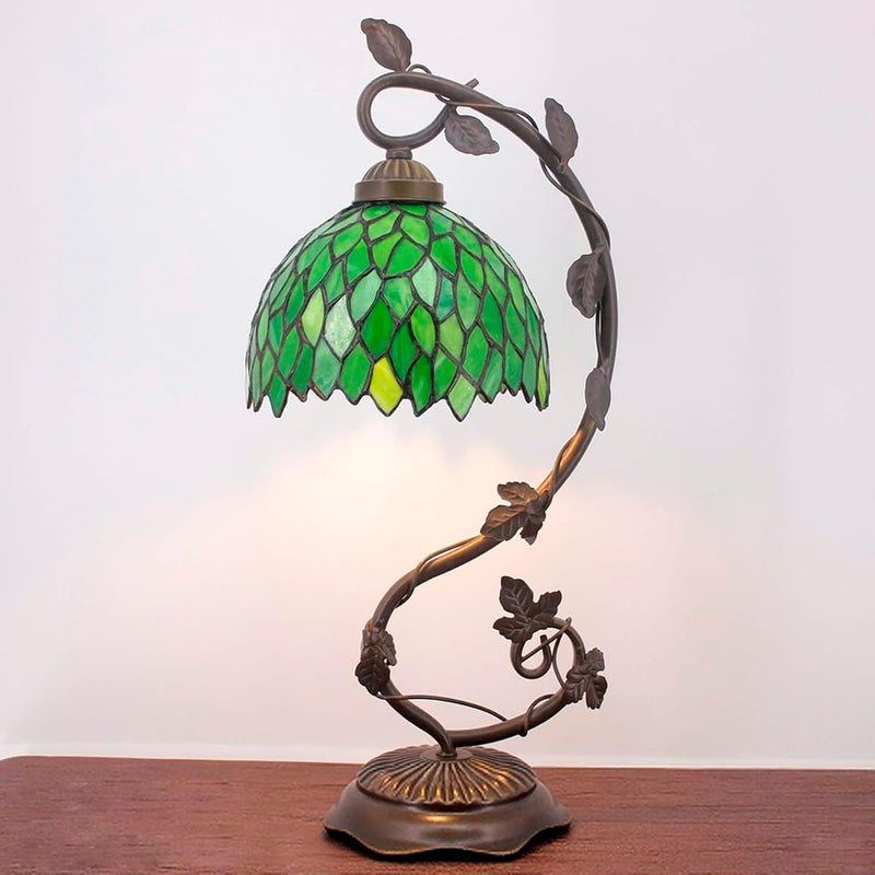 Tiffany Table Lamp Wisteria Stained Glass Style Reading