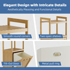Tilt Out Laundry Hamper Bamboo Basket with Foldable