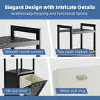 Tilt Out Laundry Hamper Bamboo Basket with Foldable