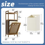 Tilt Out Laundry Hamper Bamboo Basket with Foldable