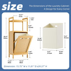Tilt Out Laundry Hamper Bamboo Basket with Foldable