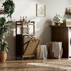 Tilt Out Laundry Hamper Bamboo Basket with Foldable
