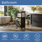 Tilt Out Laundry Hamper Bamboo Basket with Foldable