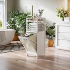Tilt Out Laundry Hamper Bamboo Basket with Foldable