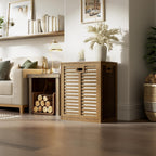 Tilt Out Laundry Hamper Bamboo Cabinet with Pull