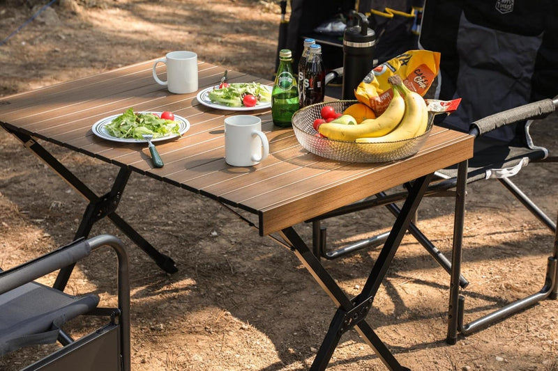 Roll Up Camping Table That Fold Height Adjustable