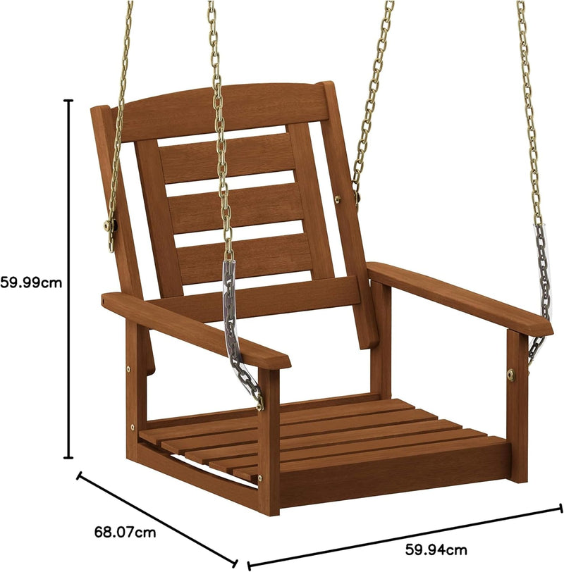 Tioman Porch Swing Outdoor Hanging Wooden with Chain