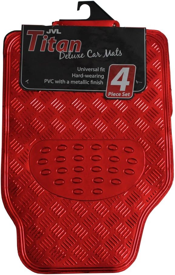 Titan Car Mat Set Metallic Design with Rubber