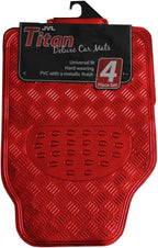 Titan Car Mat Set Metallic Design with Rubber
