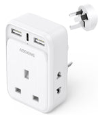 To European Plug Adaptor with 3 USB Ports