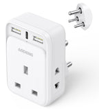 To European Plug Adaptor with 3 USB Ports