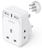 To European Plug Adaptor with 3 USB Ports