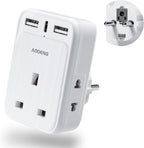 To European Plug Adaptor with 3 USB Ports
