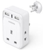 To European Plug Adaptor with 3 USB Ports