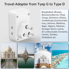 To European Plug Adaptor with 3 USB Ports