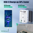 To European Plug Adaptor with 3 USB Ports