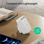To European Plug Adaptor with 3 USB Ports