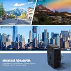 To European Plug Adaptor with 3 USB Ports