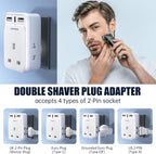 To European Plug Adaptor with 3 USB Ports