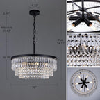 Crystal Chandelier 6-Light Modern Chandeliers for Dining Room