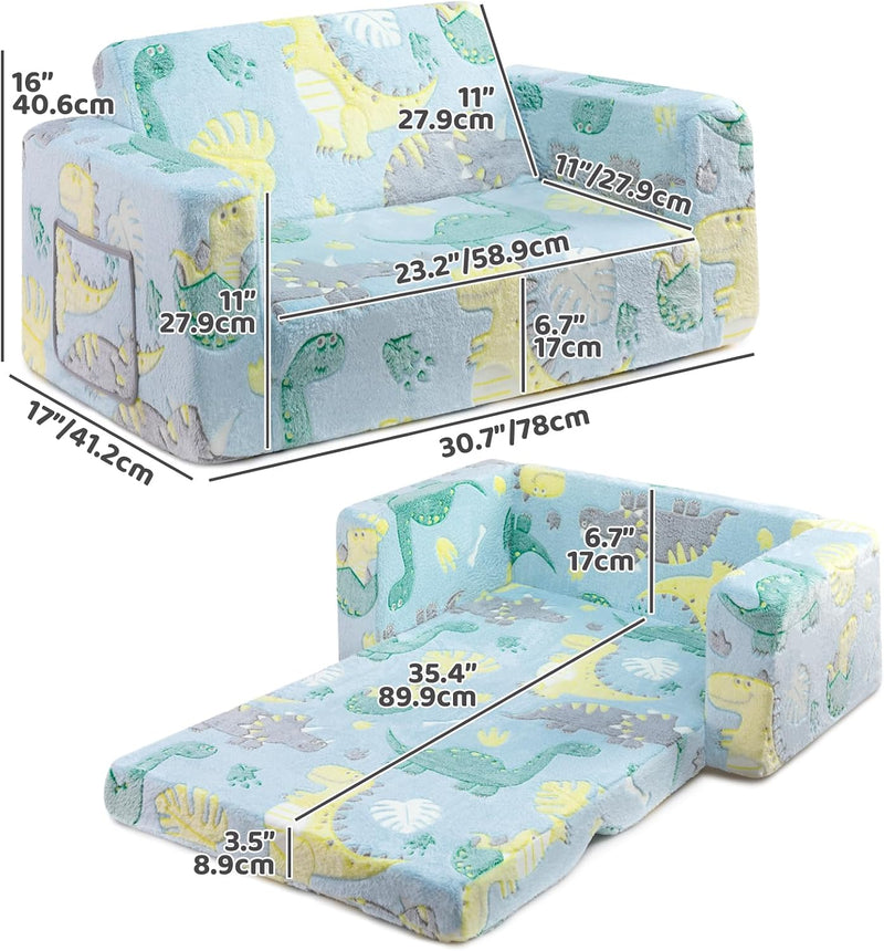 Toddler Chair Sherpa Folding Kids Sofa Bed Extra