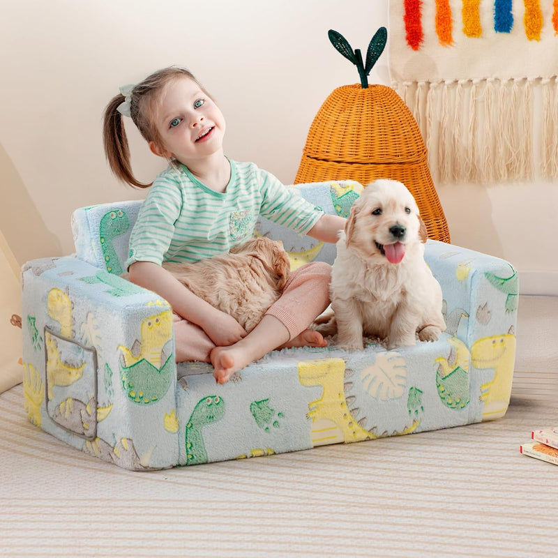 Toddler Chair Sherpa Folding Kids Sofa Bed Extra