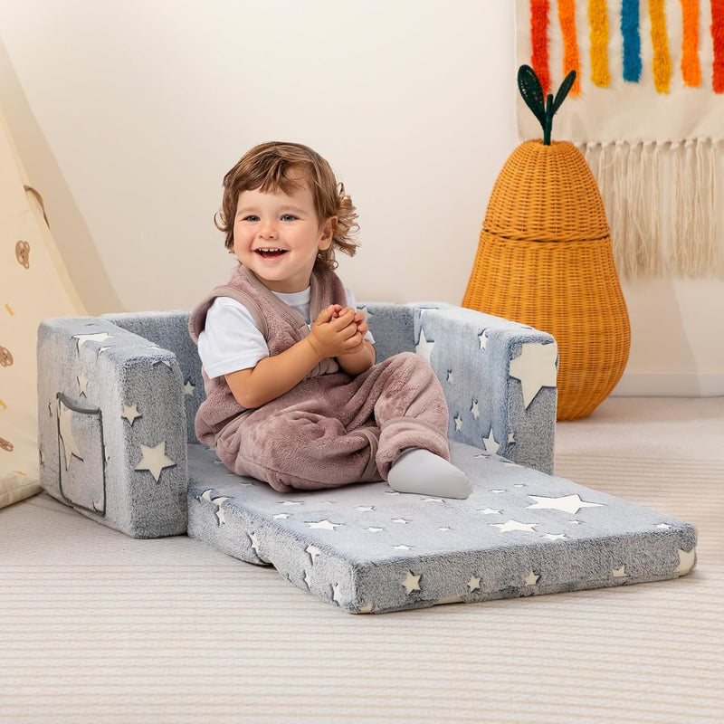 Toddler Chair Sherpa Folding Kids Sofa Bed Extra