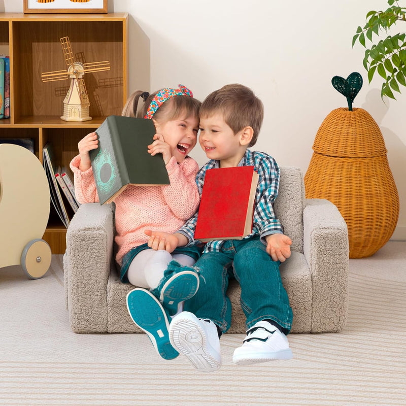 Toddler Chair Sherpa Folding Kids Sofa Bed Extra