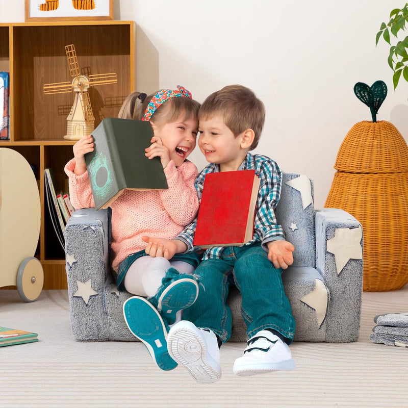 Toddler Chair Sherpa Folding Kids Sofa Bed Extra