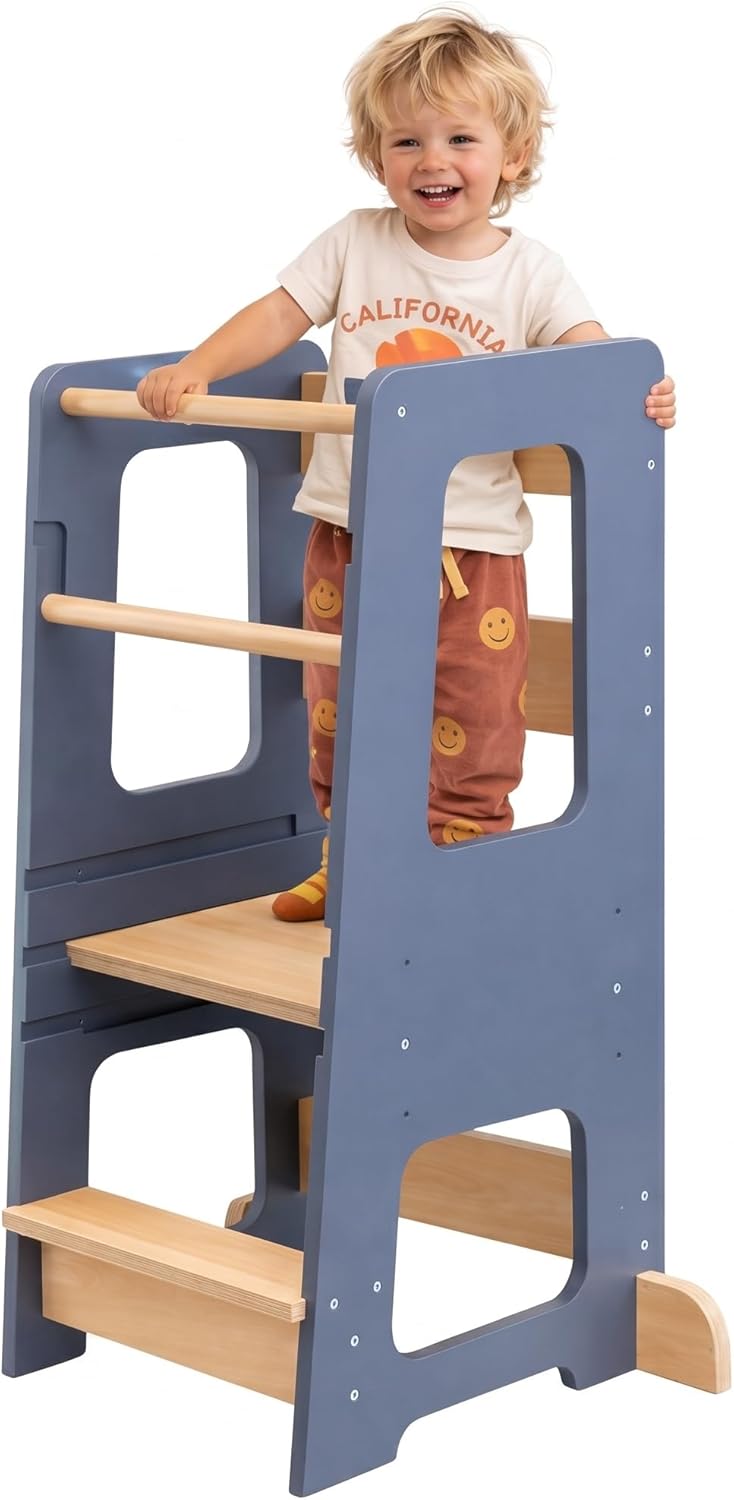 Toddler Kitchen Stool Tower Kids Step Montessori Design