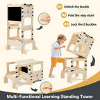 Toddler Kitchen Tower Foldable Montessori Learning Standing