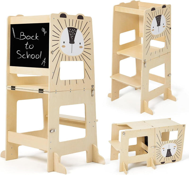 Toddler Kitchen Tower Foldable Montessori Learning Standing