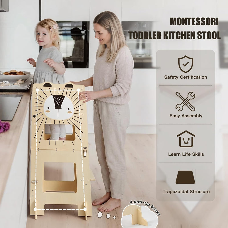 Toddler Kitchen Tower Foldable Montessori Learning Standing