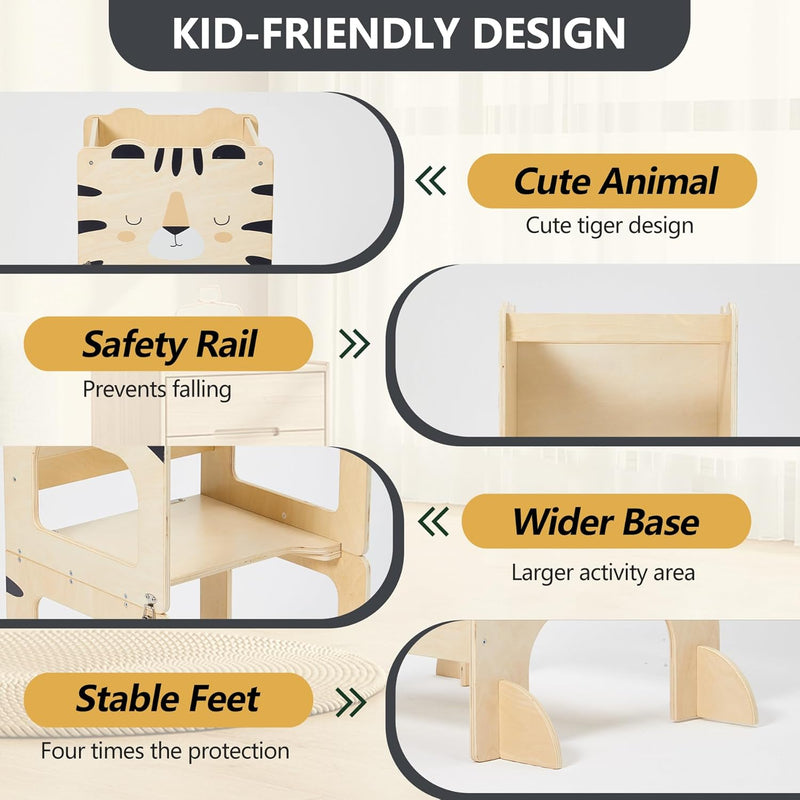 Toddler Kitchen Tower Foldable Montessori Learning Standing