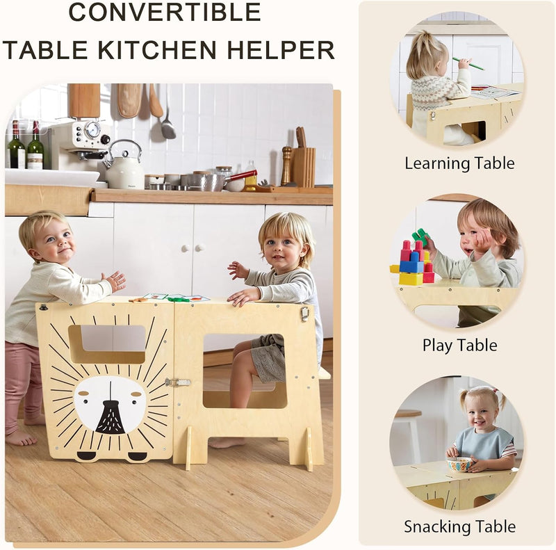 Toddler Kitchen Tower Foldable Montessori Learning Standing