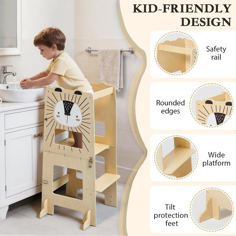 Toddler Kitchen Tower Foldable Montessori Learning Standing
