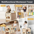 Toddler Kitchen Tower Foldable Montessori Learning Standing