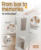 Toddler Step Stool Adjustable Height Wooden for Counter