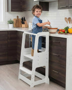 Toddler Step Stool Adjustable Height Wooden for Counter