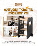 Toddler Step Stool Adjustable Height Wooden for Counter