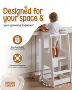 Toddler Step Stool Adjustable Height Wooden for Counter