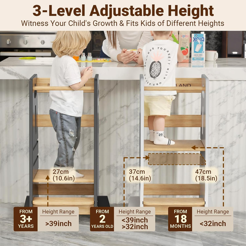Toddler Step Stool Height Adjustable Kitchen Standing Tower