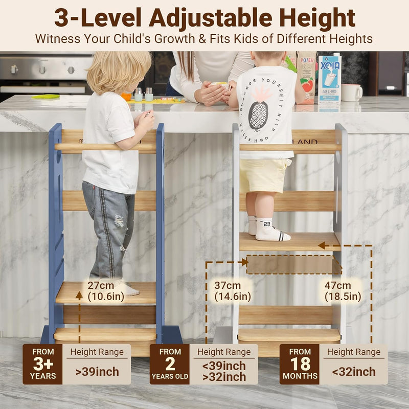 Toddler Step Stool Height Adjustable Kitchen Standing Tower