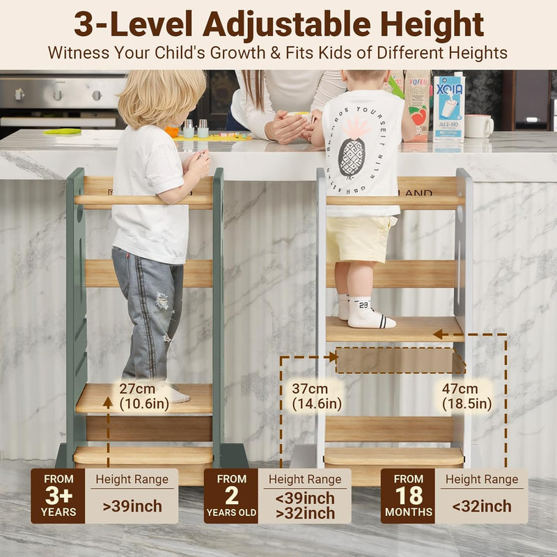 Toddler Step Stool Height Adjustable Kitchen Standing Tower