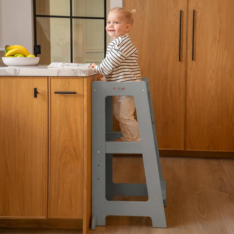Toddler Tower 3-Level Adjustable Wooden Step Stool