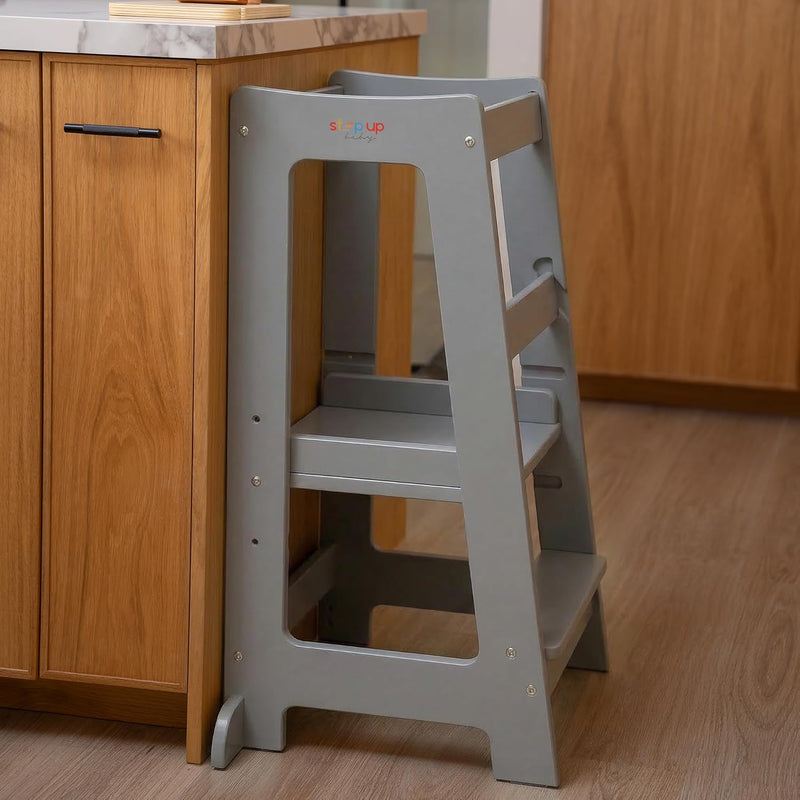 Toddler Tower 3-Level Adjustable Wooden Step Stool