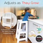 Toddler Tower 3-Level Adjustable Wooden Step Stool