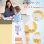 Toddler Tower 3-Level Adjustable Wooden Step Stool
